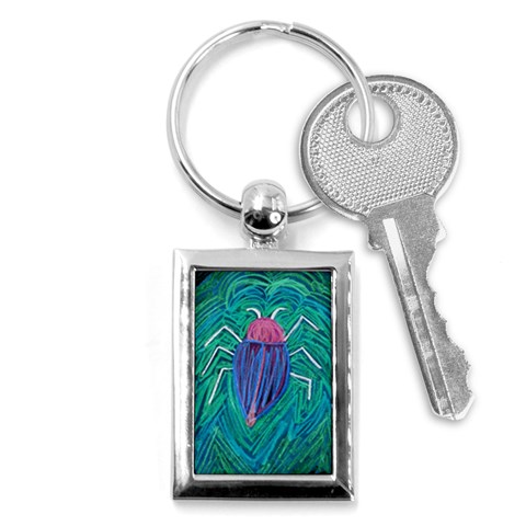 Big Green Bug  Key Chain (Rectangle) from ArtsNow.com Front