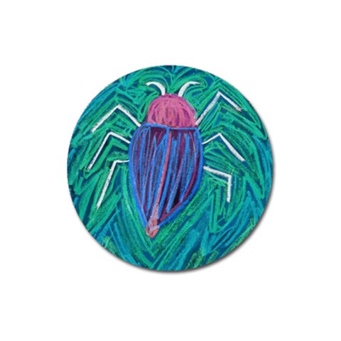 Big Green Bug  Magnet 3  (Round) from ArtsNow.com Front