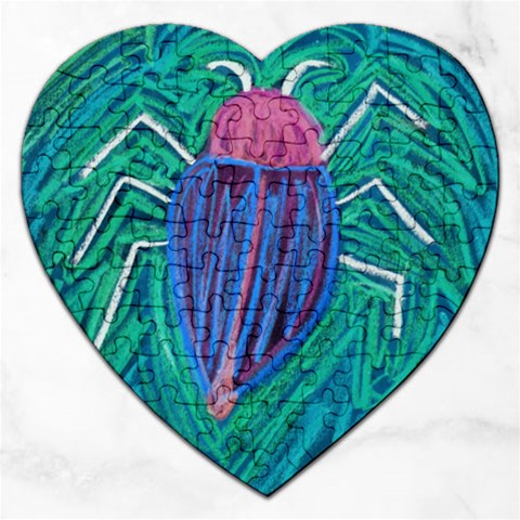 Big Green Bug  Jigsaw Puzzle (Heart) from ArtsNow.com Front