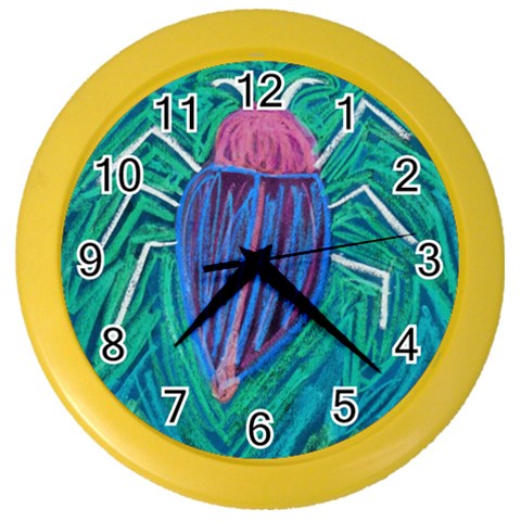 Big Green Bug  Color Wall Clock from ArtsNow.com Front