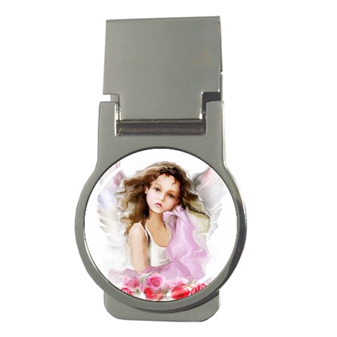 Angel Girl Money Clip (Round) from ArtsNow.com Front