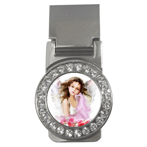 Angel Girl Money Clip (CZ) from ArtsNow.com Front