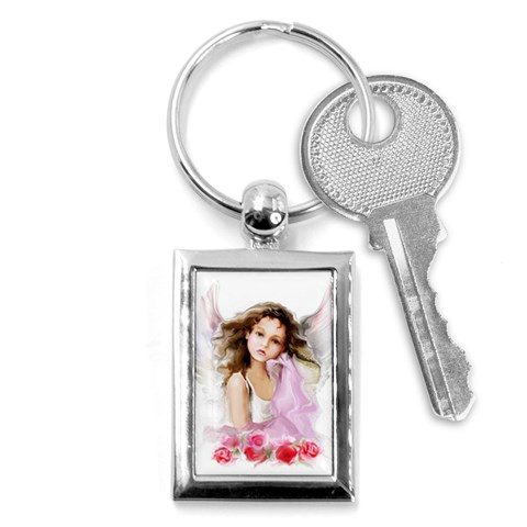 Angel Girl Key Chain (Rectangle) from ArtsNow.com Front