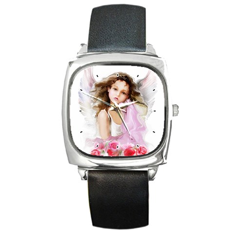 Angel Girl Square Metal Watch from ArtsNow.com Front