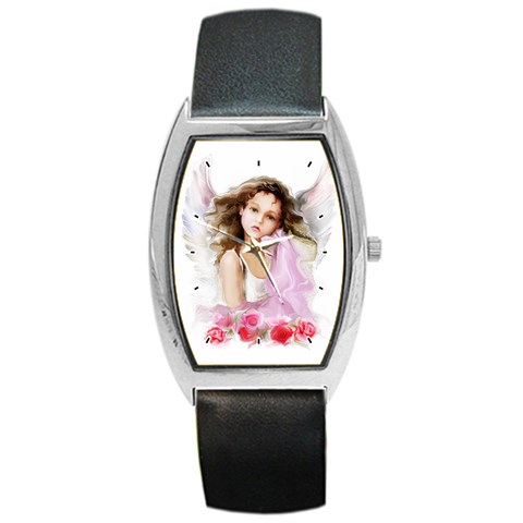 Angel Girl Barrel Style Metal Watch from ArtsNow.com Front