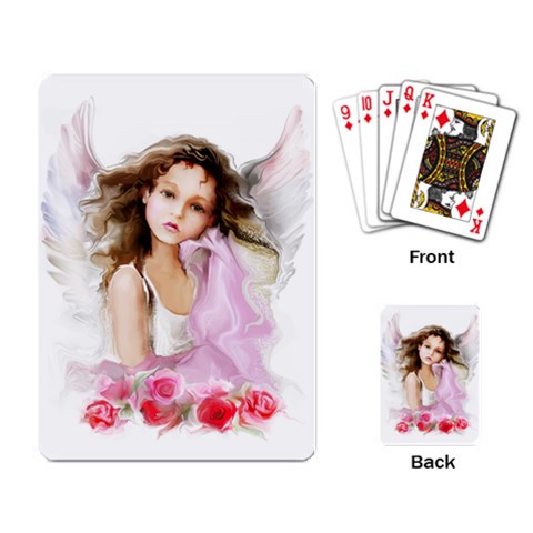 Angel Girl Playing Cards Single Design from ArtsNow.com Back