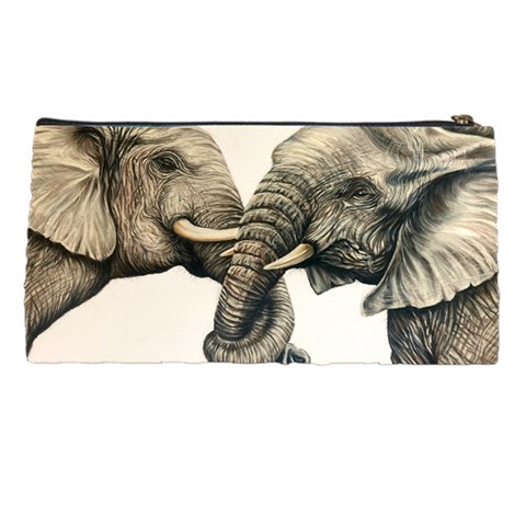 Two Elephants  Pencil Case from ArtsNow.com Back