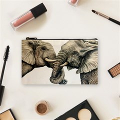 Two Elephants  Cosmetic Bag (Small) from ArtsNow.com Front