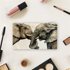 Two Elephants  Cosmetic Bag (Small) from ArtsNow.com Back