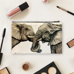 Two Elephants  Cosmetic Bag (Medium) from ArtsNow.com Back