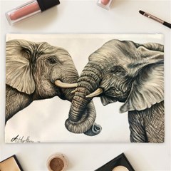 Two Elephants  Cosmetic Bag (XXL) from ArtsNow.com Back