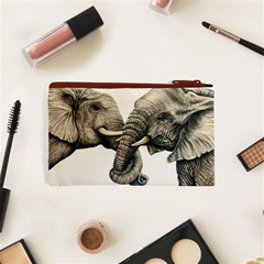 Two Elephants  Cosmetic Bag (XS) from ArtsNow.com Back