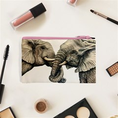 Two Elephants  Cosmetic Bag (XS) from ArtsNow.com Back