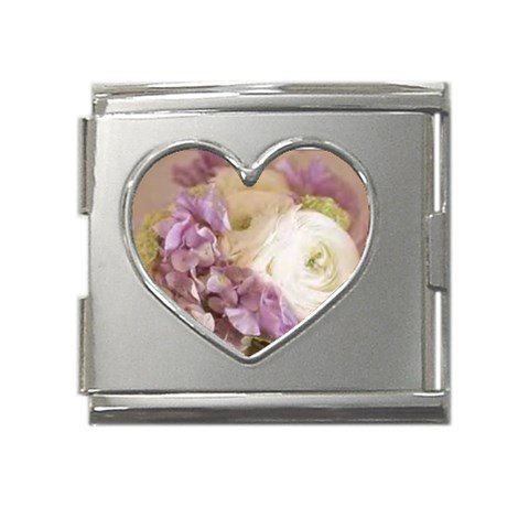 bouquet Mega Link Heart Italian Charm (18mm) from ArtsNow.com Front