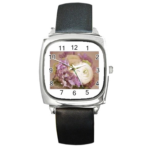 bouquet Square Metal Watch from ArtsNow.com Front