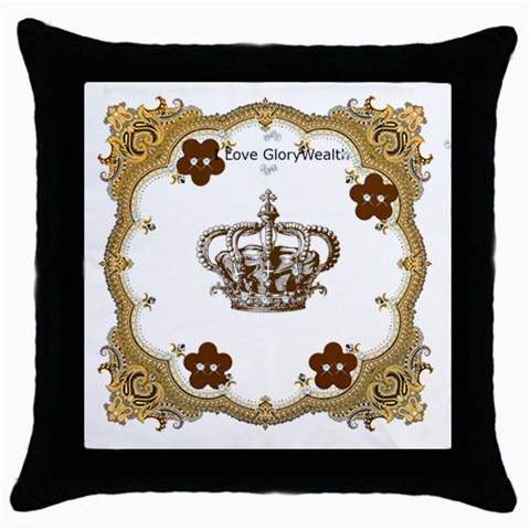 I Love GloryWealth Throw Pillow Case (Black) from ArtsNow.com Front