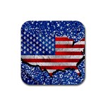 Usa-map-and-flag-on-cement-wall-texture-background-design-1591646654pet Rubber Coaster (Square) 