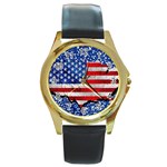 Usa-map-and-flag-on-cement-wall-texture-background-design-1591646654pet Round Gold Metal Watch