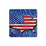 Usa-map-and-flag-on-cement-wall-texture-background-design-1591646654pet Square Magnet