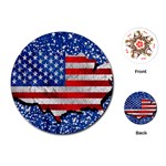 Usa-map-and-flag-on-cement-wall-texture-background-design-1591646654pet Playing Cards Single Design (Round)