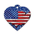 Usa-map-and-flag-on-cement-wall-texture-background-design-1591646654pet Dog Tag Heart (Two Sides)