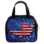 Usa-map-and-flag-on-cement-wall-texture-background-design-1591646654pet Classic Handbag (Two Sides)