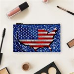 Usa-map-and-flag-on-cement-wall-texture-background-design-1591646654pet Cosmetic Bag (Small)