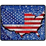 Usa-map-and-flag-on-cement-wall-texture-background-design-1591646654pet Fleece Blanket (Medium) 