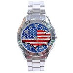 Usa-map-and-flag-on-cement-wall-texture-background-design-1591646654pet Stainless Steel Analogue Watch