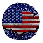 Usa-map-and-flag-on-cement-wall-texture-background-design-1591646654pet Large 18  Premium Round Cushions