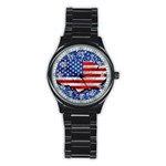 Usa-map-and-flag-on-cement-wall-texture-background-design-1591646654pet Stainless Steel Round Watch