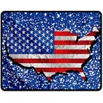 Usa-map-and-flag-on-cement-wall-texture-background-design-1591646654pet Double Sided Fleece Blanket (Medium) 