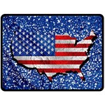 Usa-map-and-flag-on-cement-wall-texture-background-design-1591646654pet Double Sided Fleece Blanket (Large) 