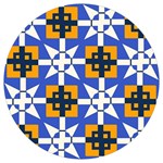 Shapes on a blue background         Round Trivet