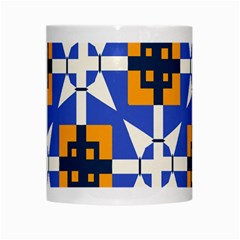 Shapes on a blue background                                                           White Mug from ArtsNow.com Center