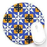 Shapes on a blue background                                                           Round Mousepad