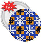 Shapes on a blue background                                                           3  Button (10 pack)