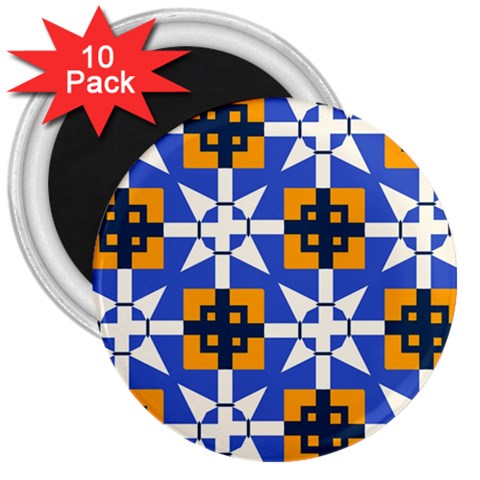 Shapes on a blue background                                                           3  Magnet (10 pack) from ArtsNow.com Front