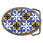 Shapes on a blue background                                                           Belt Buckle