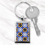 Shapes on a blue background                                                           Key Chain (Rectangle)