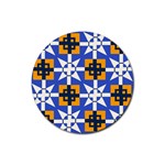 Shapes on a blue background                                                           Rubber Coaster (Round)