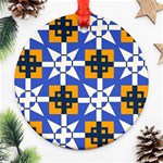 Shapes on a blue background                                                           Ornament (Round)