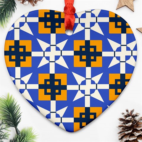 Shapes on a blue background                                                           Ornament (Heart) from ArtsNow.com Front