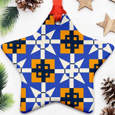 Shapes on a blue background                                                           Ornament (Star) from ArtsNow.com Front