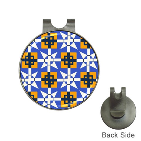 Shapes on a blue background                                                           Golf Ball Marker Hat Clip from ArtsNow.com Front