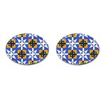 Shapes on a blue background                                                           Cufflinks (Oval)