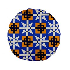 Shapes on a blue background                                                          Standard 15  Premium Flano Round Cushion from ArtsNow.com Front