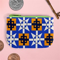 Shapes on a blue background                                                          Mini Coin Purse from ArtsNow.com Front