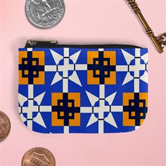 Shapes on a blue background                                                          Mini Coin Purse from ArtsNow.com Front