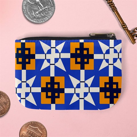 Shapes on a blue background                                                          Mini Coin Purse from ArtsNow.com Back